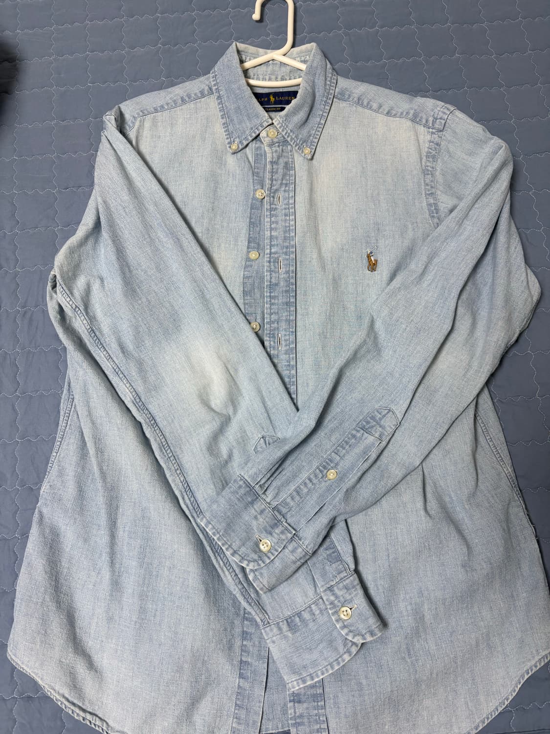 폴로 클래식핏 연청 데님 셔츠 S 상품이미지1