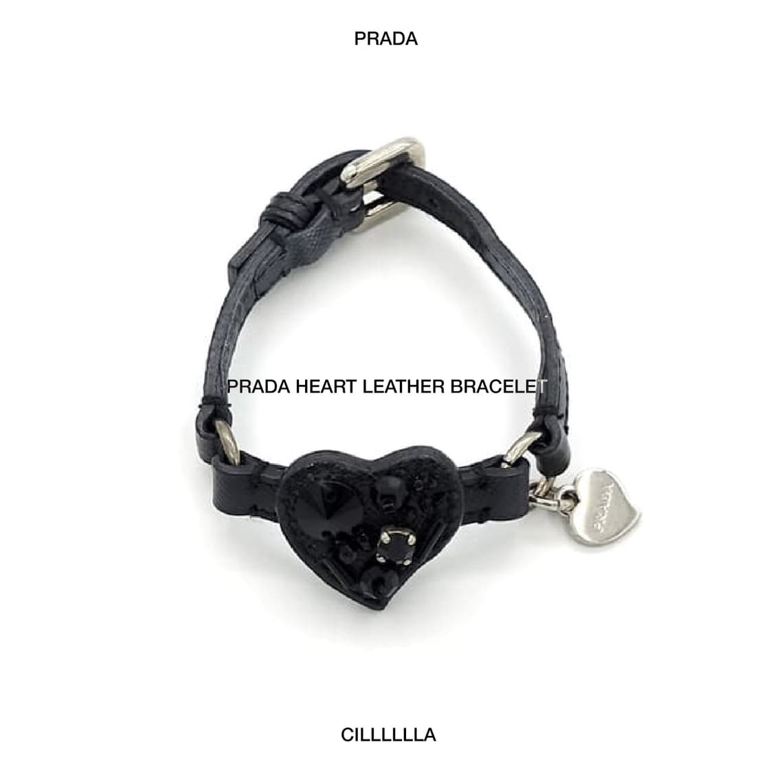 PRADA 프라다 하트 가죽 팔찌 상품이미지1