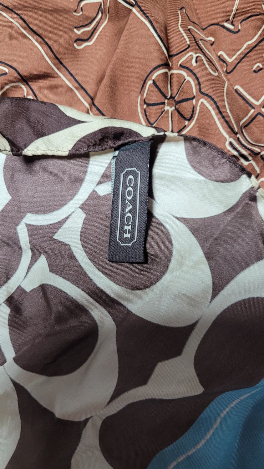 정품 코치 패치워크 실크 스카프 상품이미지4