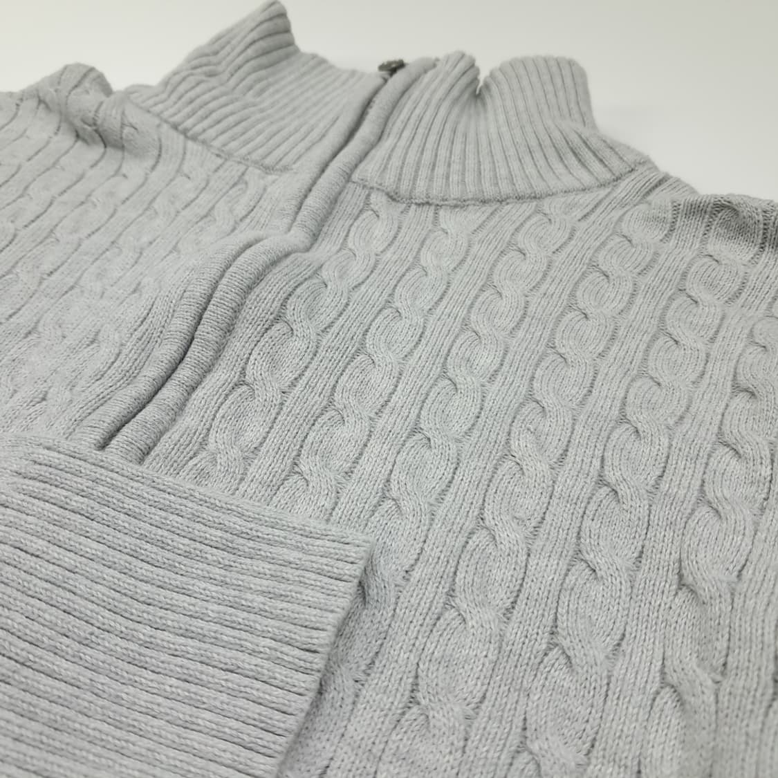 CL261 L 폴로 00s 코튼 케이블 하프집업 그레이 니트 스웨터 상품이미지3