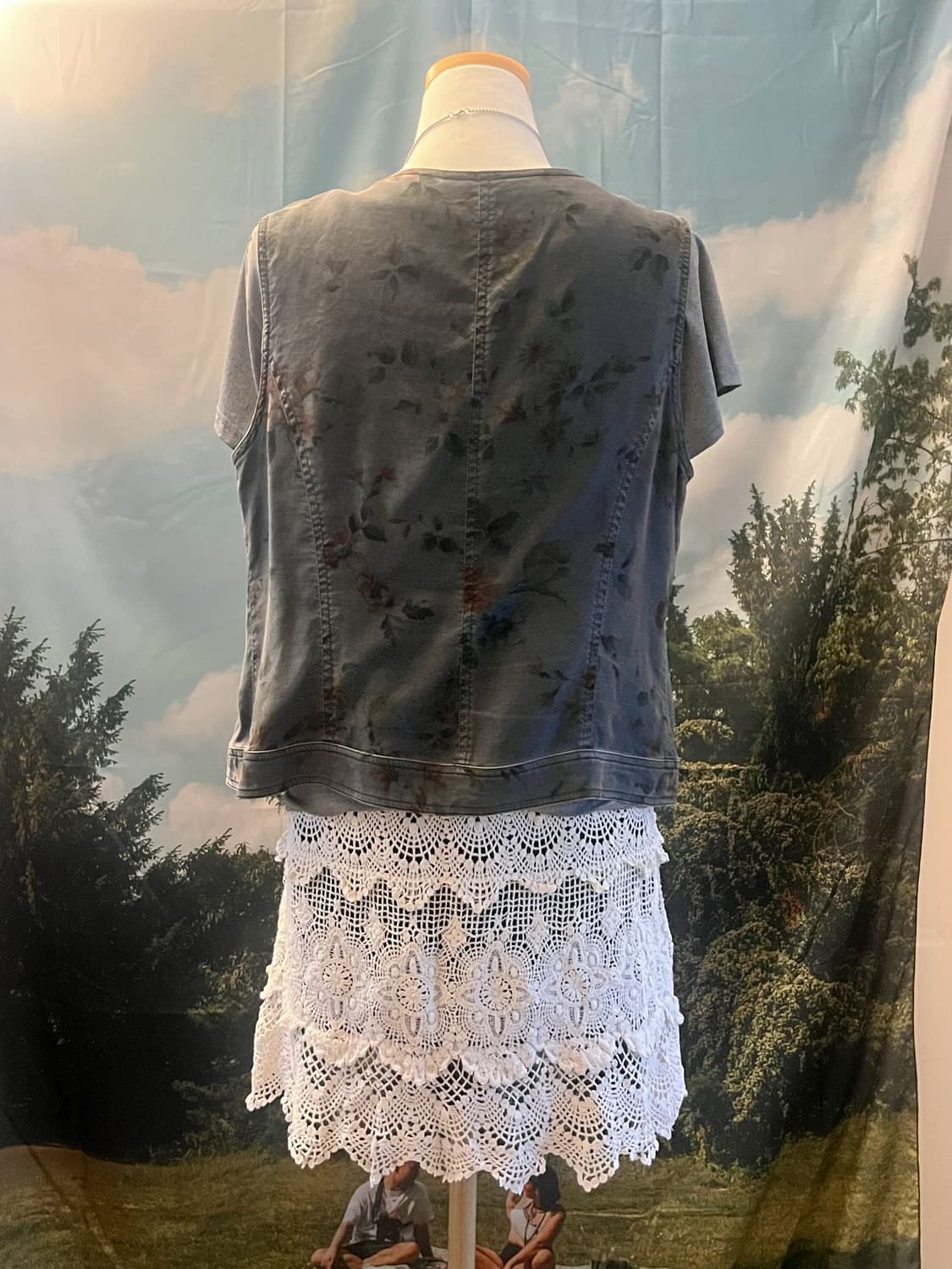 Floral Washing Cotton Charcoal Vest Char 상품이미지6