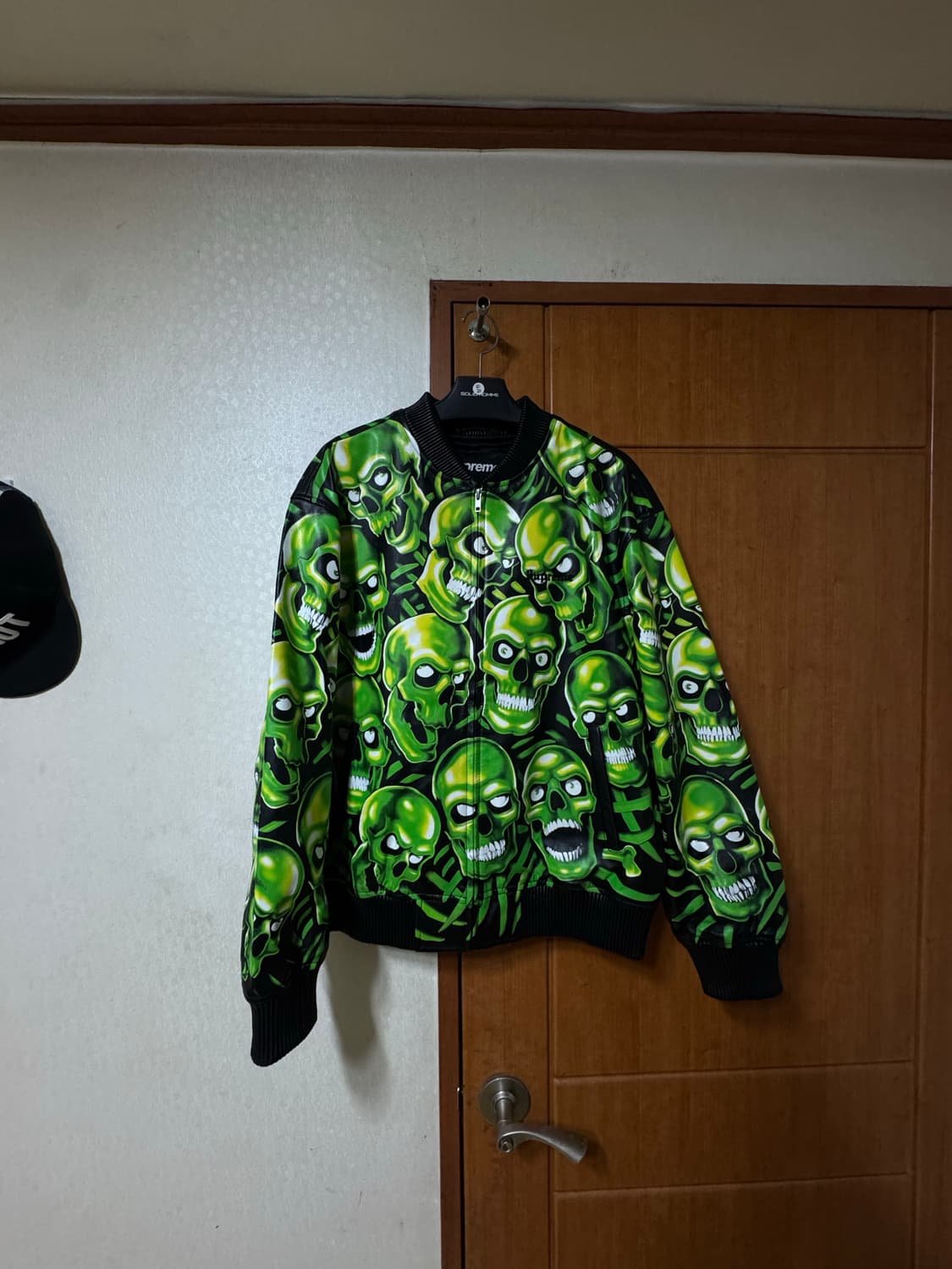 18ss 슈프림 스컬 파인 레더 봄버 자켓 (L) 상품이미지2