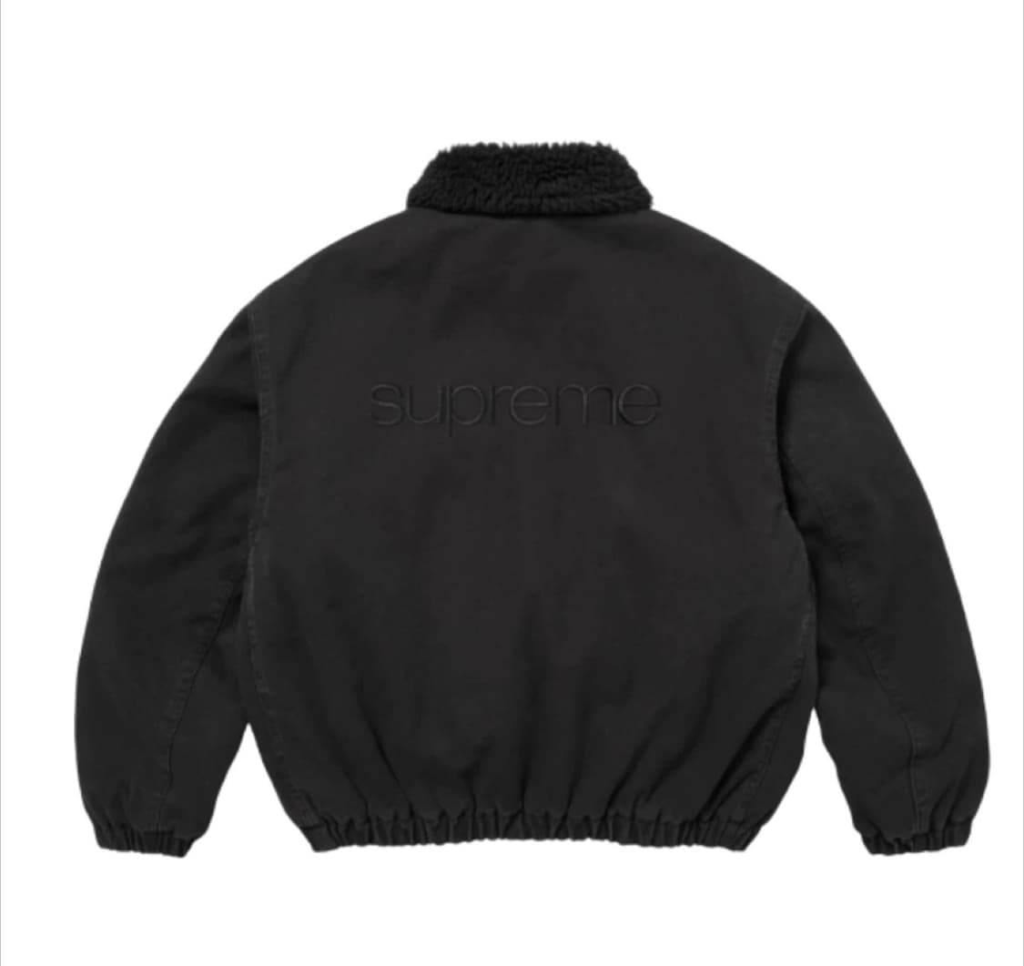 슈프림 포우 셔링 라인드 봄버 자켓 블랙 - 25FW 상품이미지2