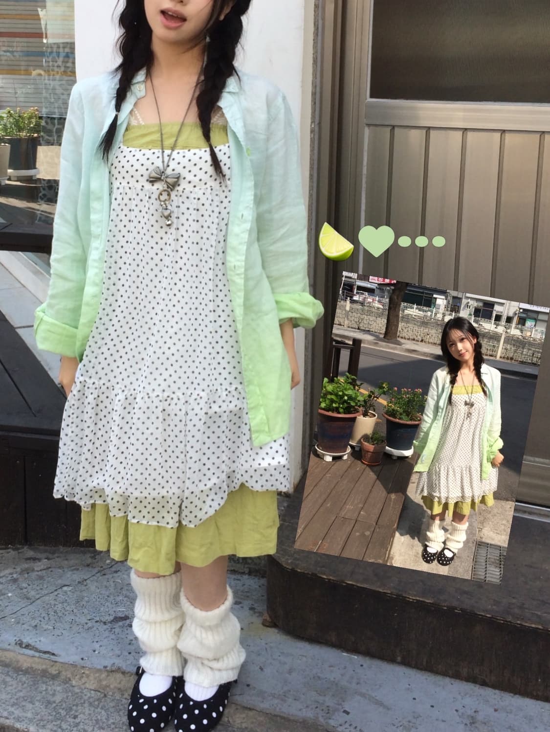 폴로 라임 도트 코디세트 상품이미지2