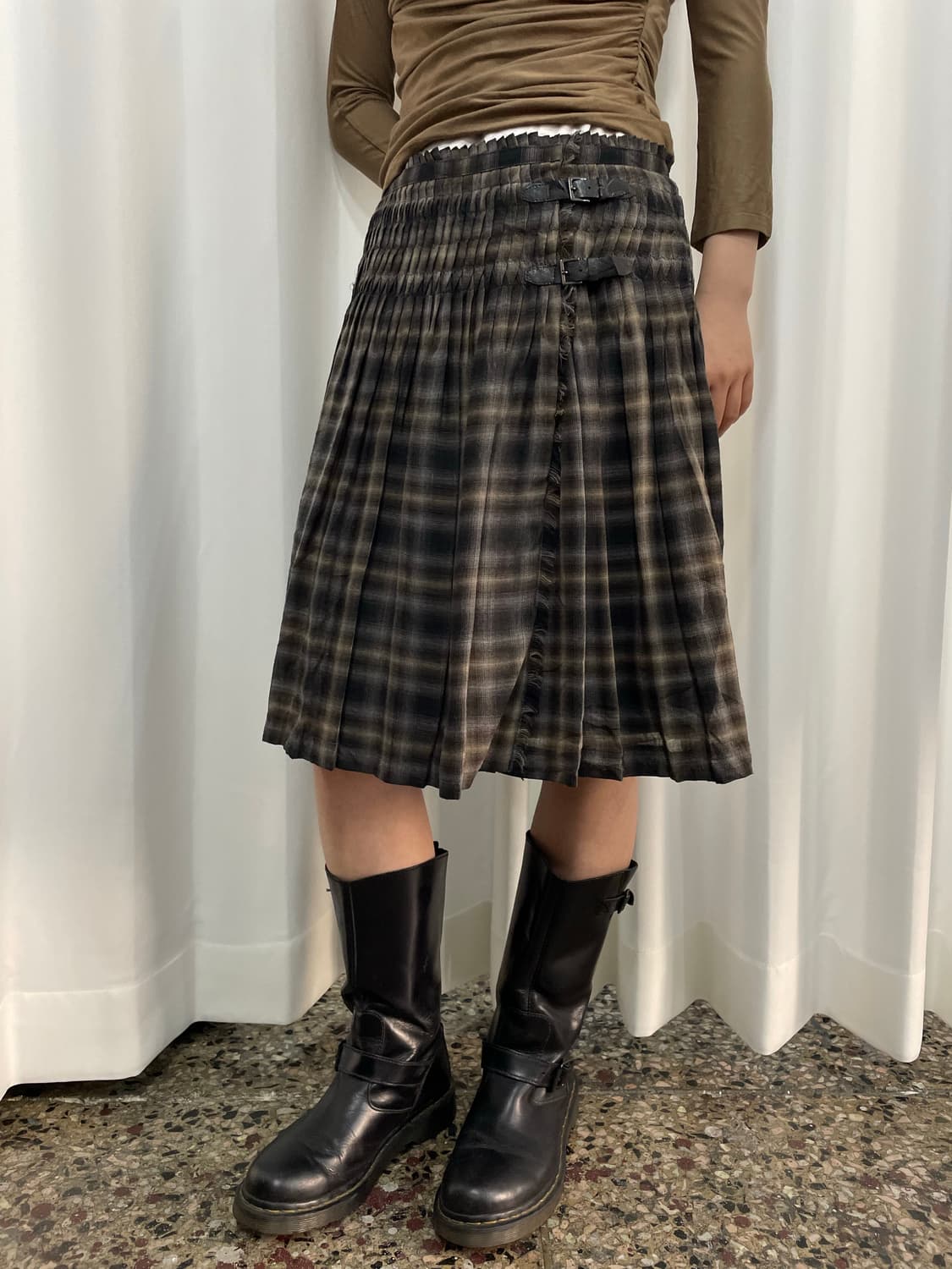 wrap buckle pleats skirt 상품이미지1