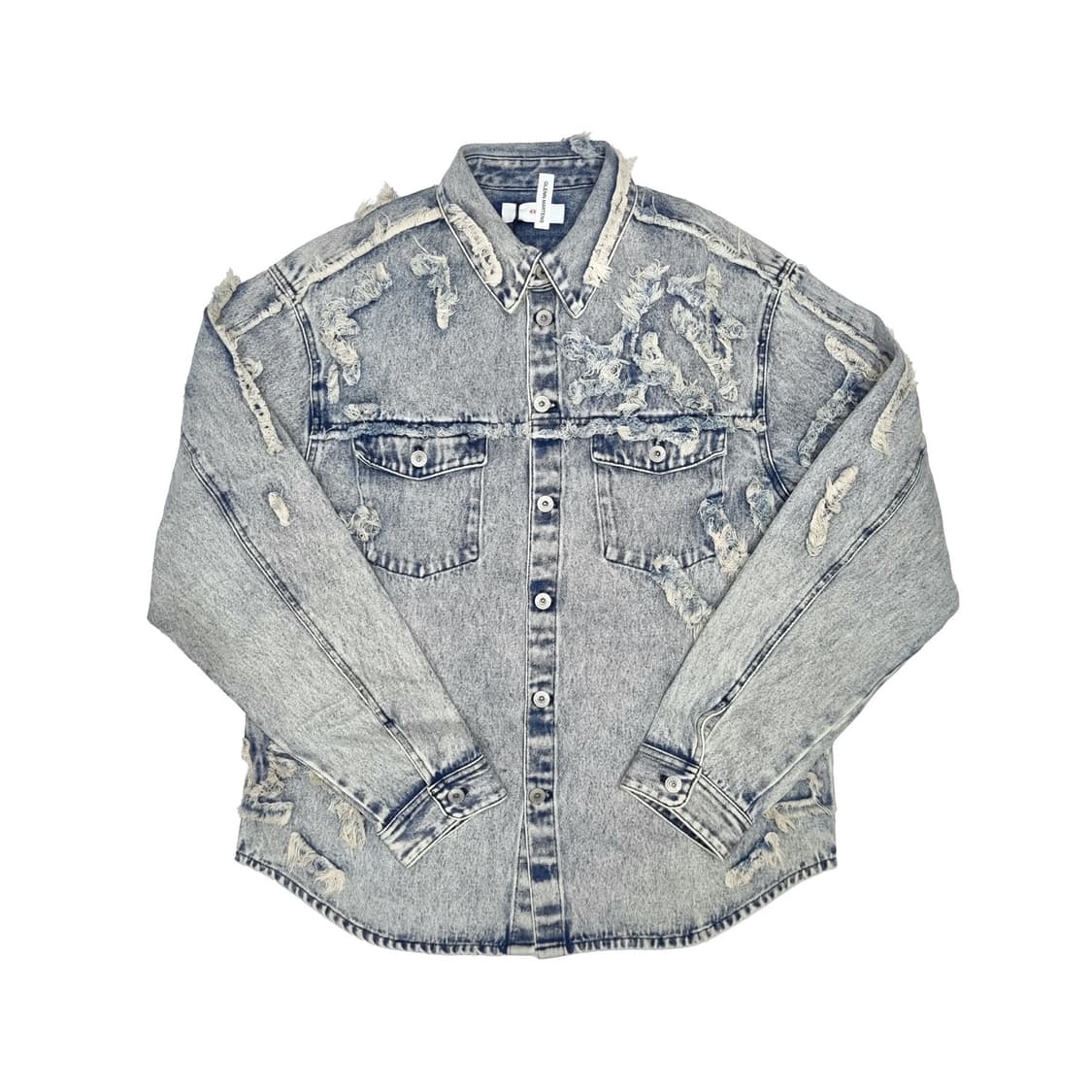 H&M 글렌마틴스 * 디스트레스드 룩 데님 셔츠 * 라이트 블루 * L 상품이미지2