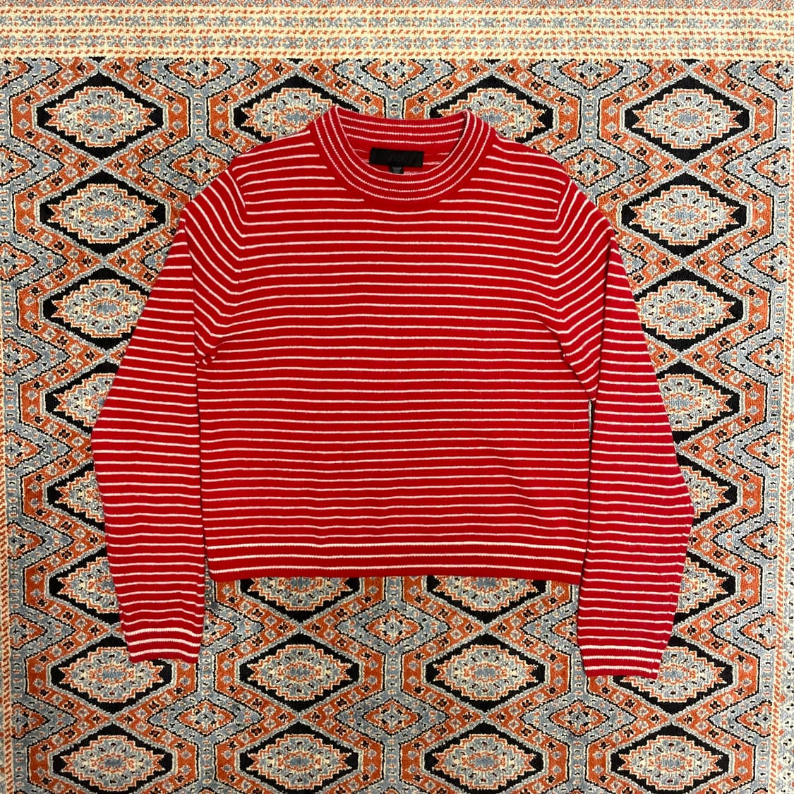 자라 레드 스트라이프 니트 여성M  상품이미지1