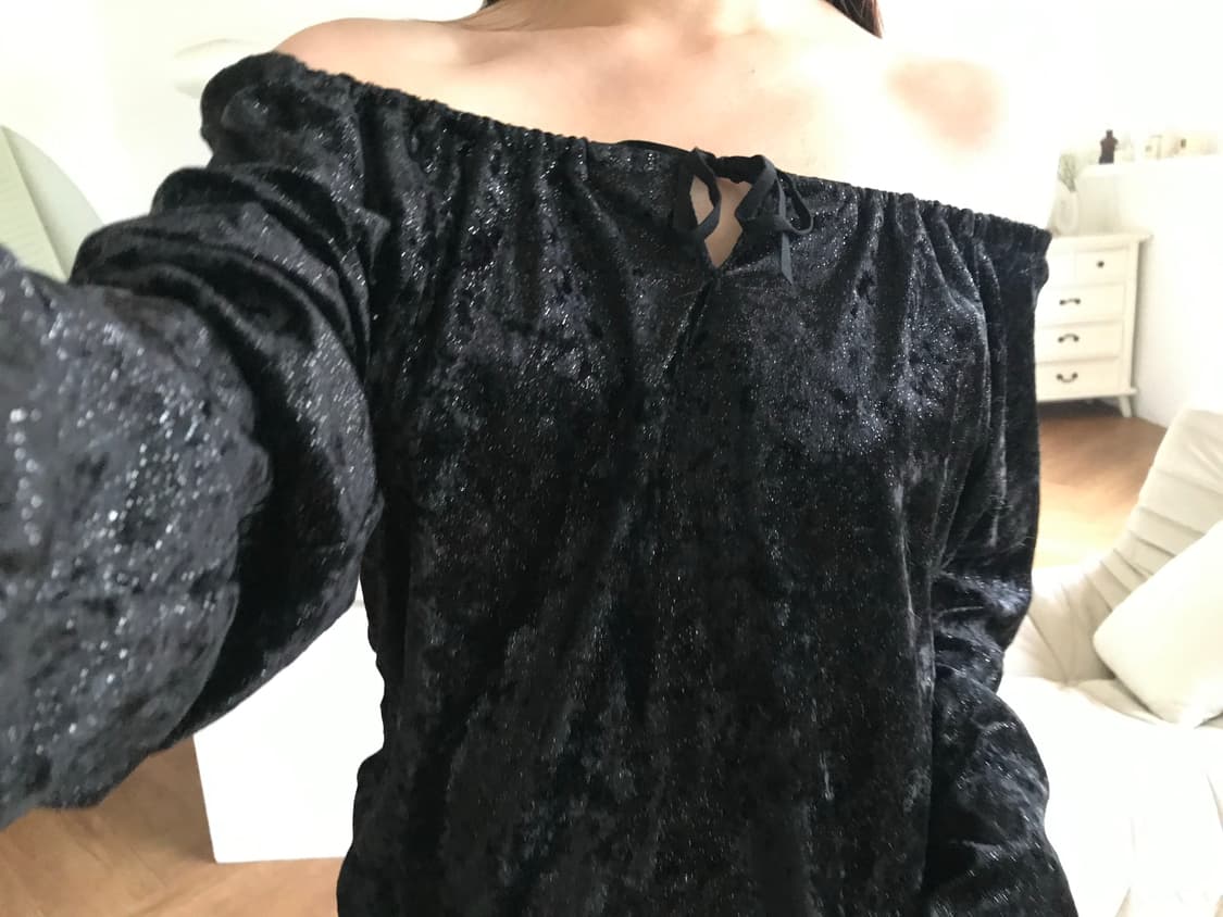 vintage velvet off-shoulder top 상품이미지7