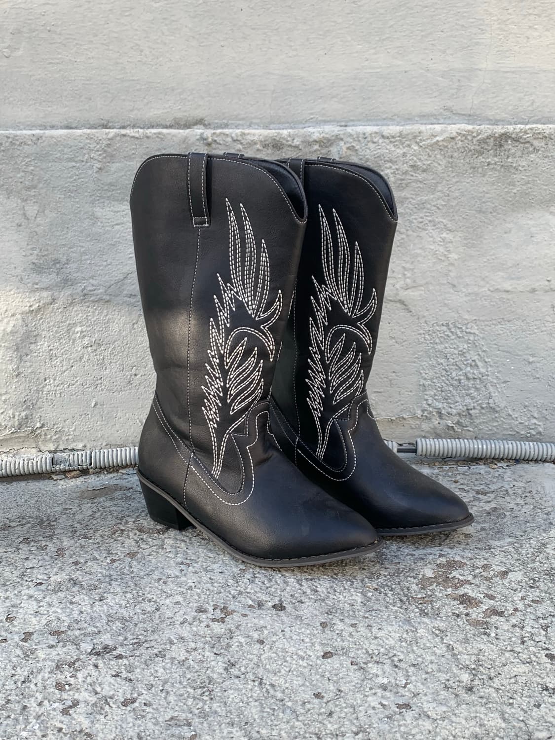 JPN vtg 웨스턴 블랙 부츠 상품이미지1