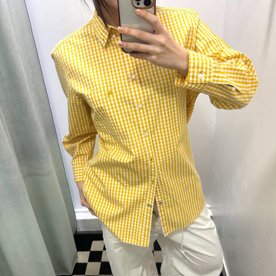 버버리 브릿 옐로우 체크 셔츠 상품이미지2