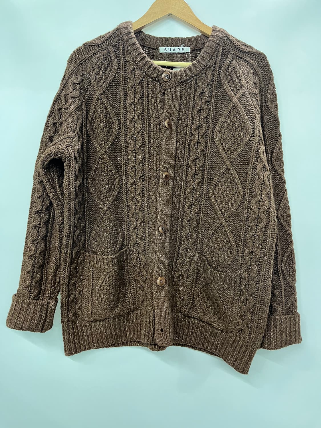 수아레 에어울 아란 라운드 니트 가디건 M사이즈 상품이미지1