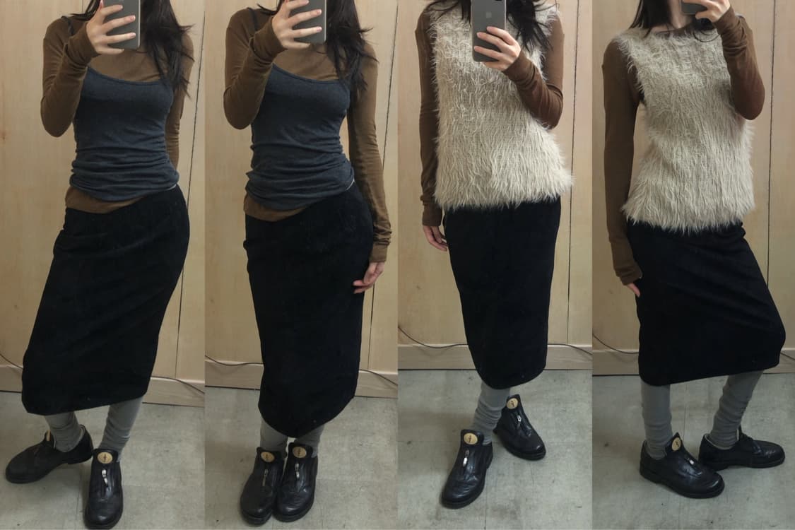 수입빈티지 퍼 베스트  상품이미지2