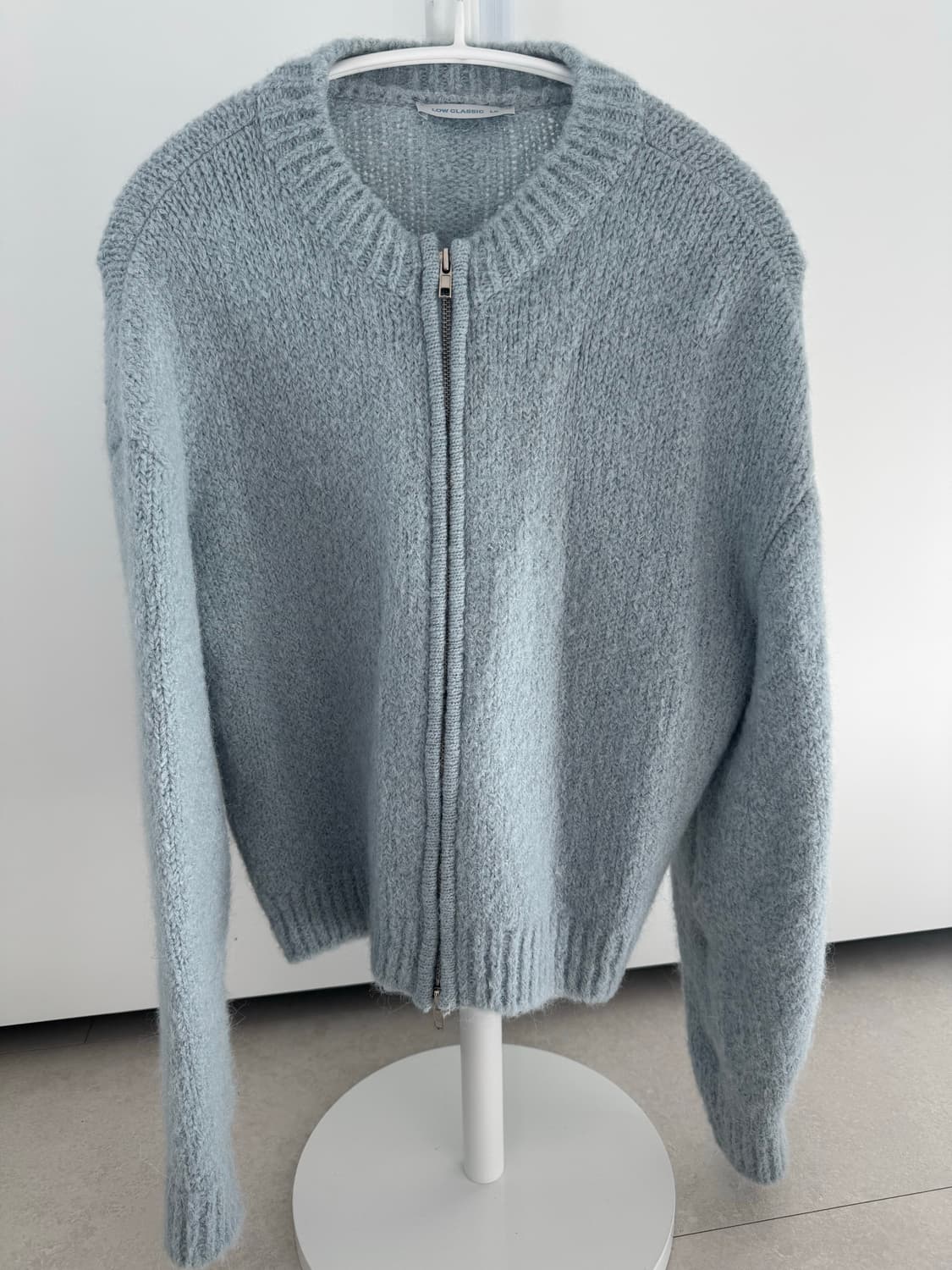 로우클래식 알파카 집업 가디건 S 블루 상품이미지6