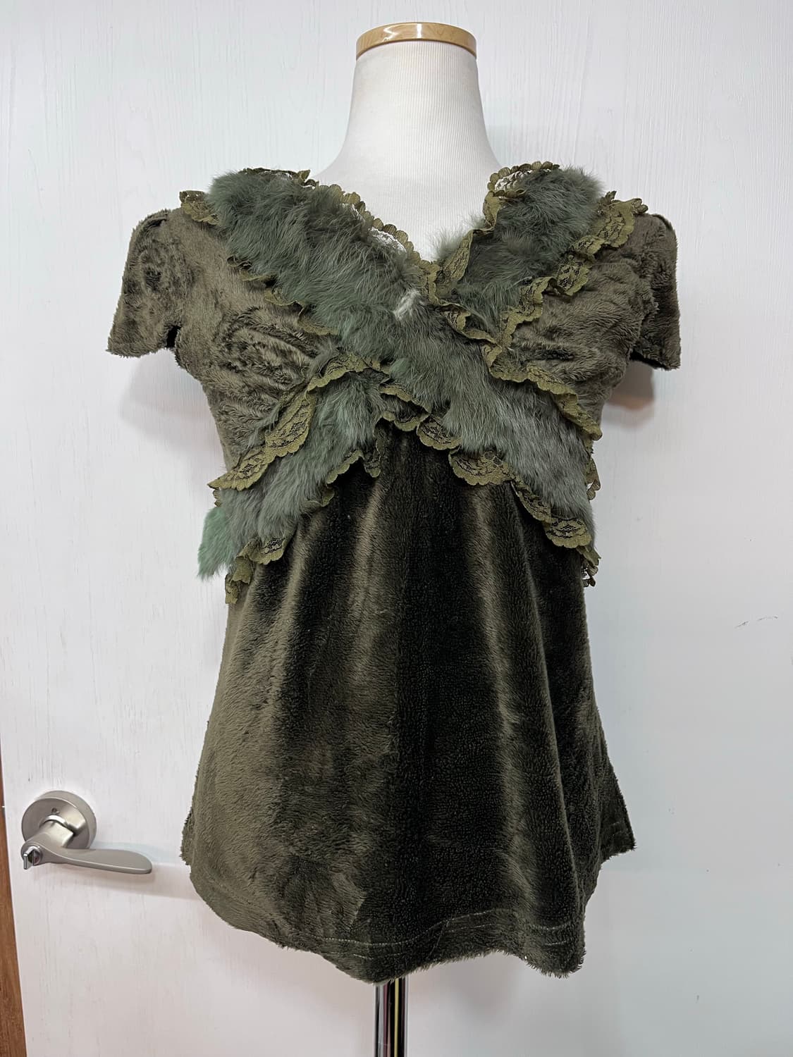 일본 빈티지 퍼 반팔  상품이미지2