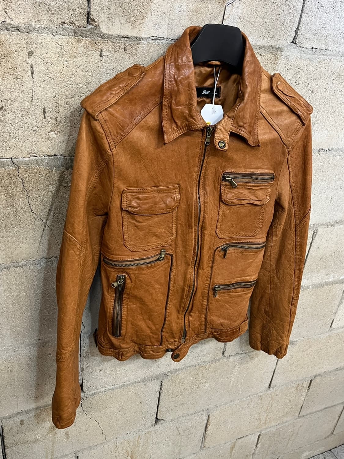 빈티지 멀티 포켓 레더 자켓 상품이미지3