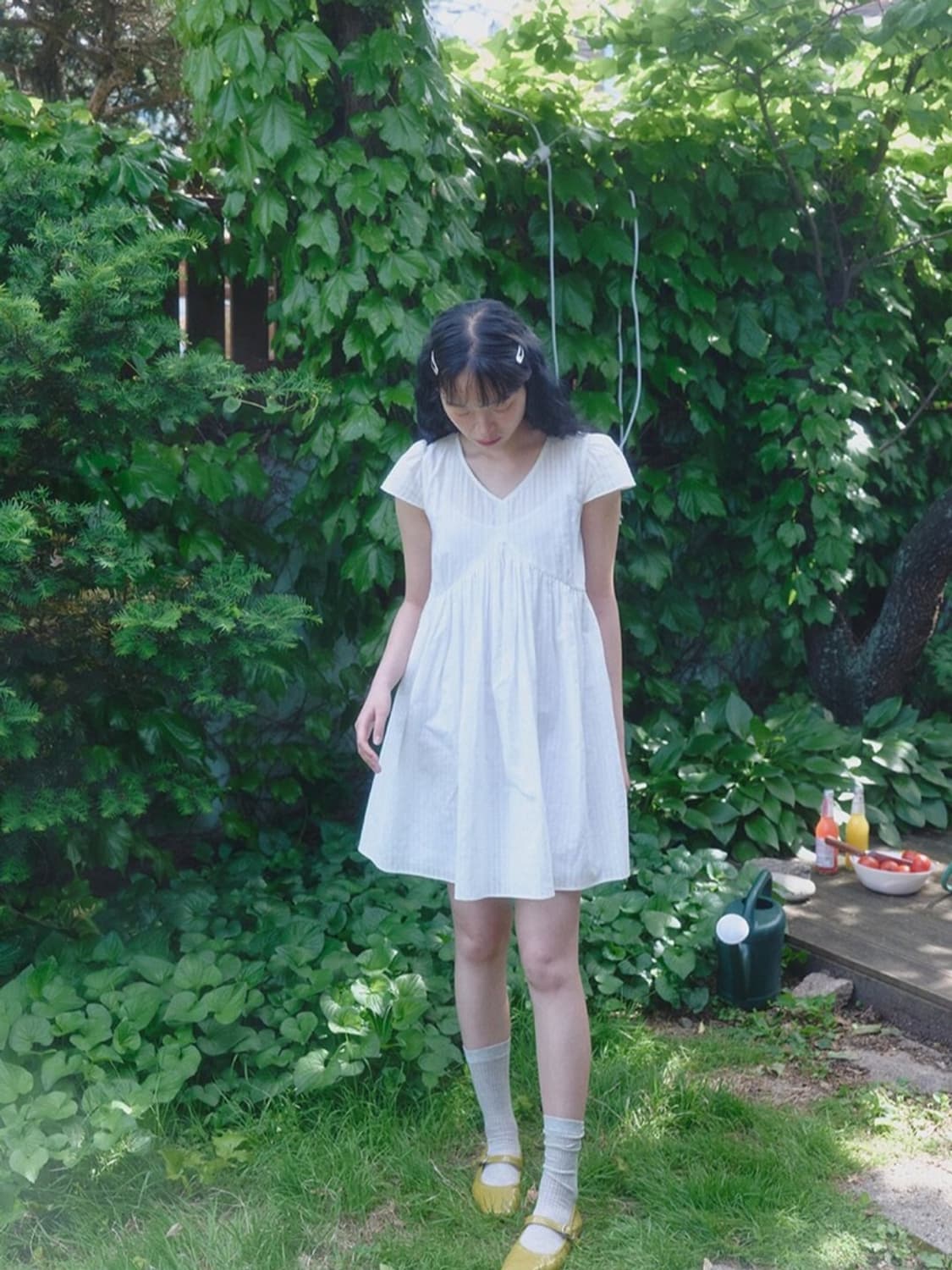 언쿡드 레이스 캡 슬리브 원피스 상품이미지3