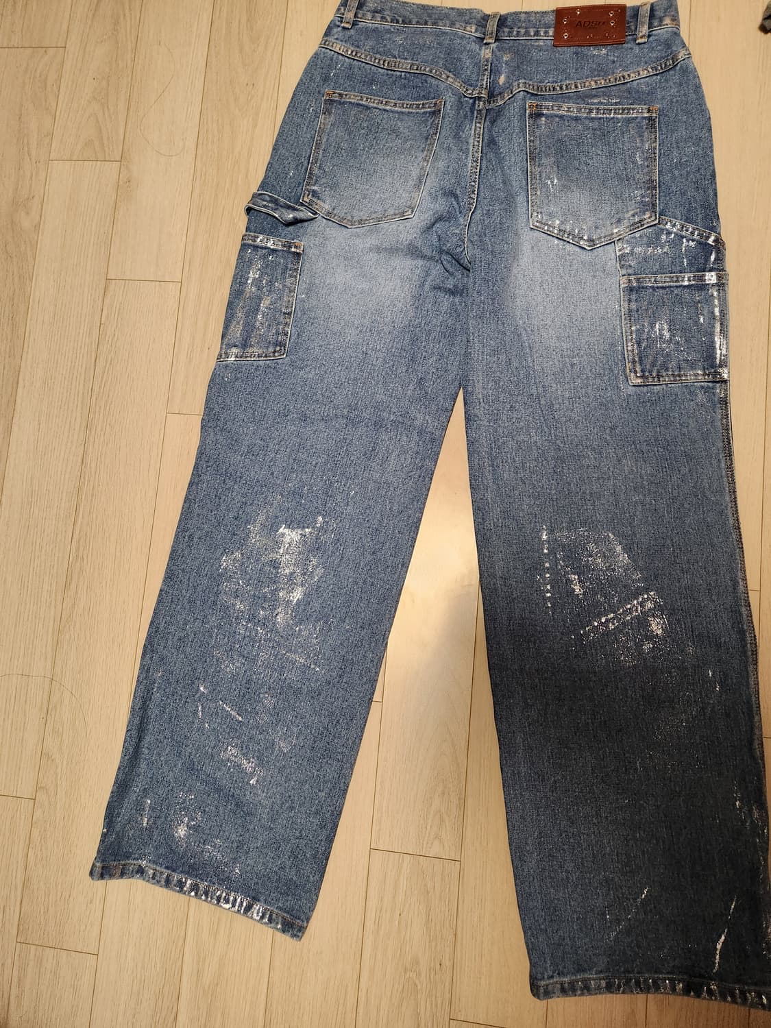 앤더슨벨 왁스 코티드 카펜터 와이드 레그진 32 상품이미지7