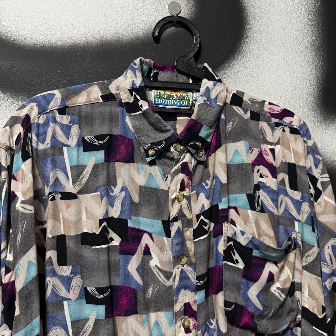 VTG 빈티지 빅사이즈 기하학 풀 패턴 반팔 셔츠 상품이미지3