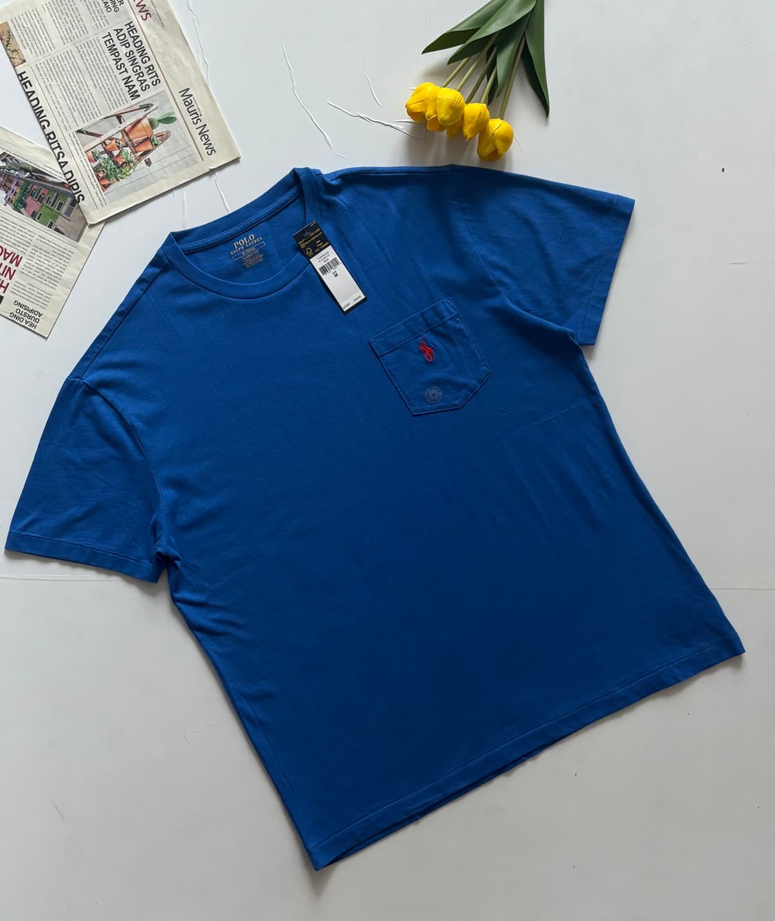 [새상품] Polo 폴로랄프로렌 포켓 블루 반팔티 상품이미지1