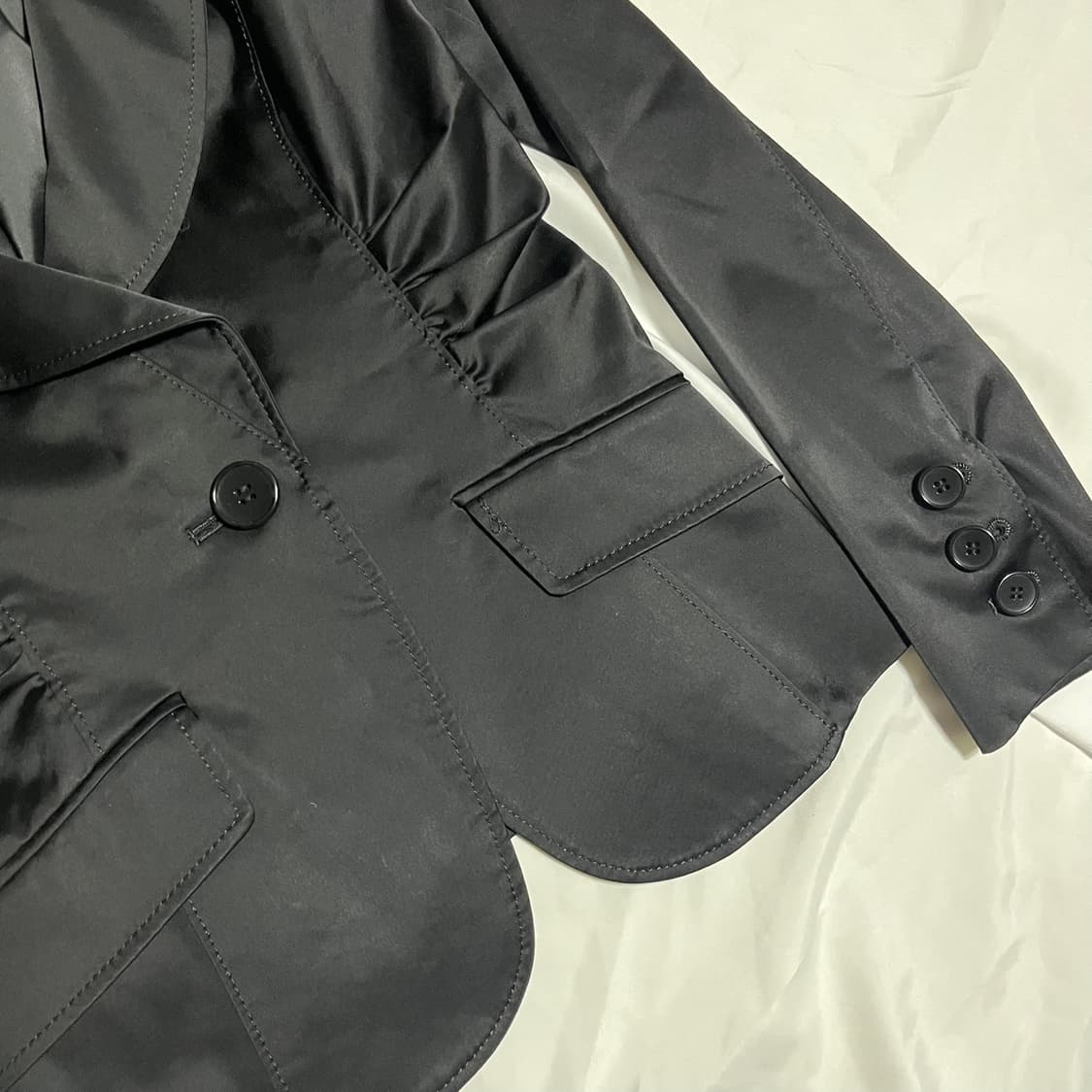 셔링 슬림 원버튼 블레이저 상품이미지4