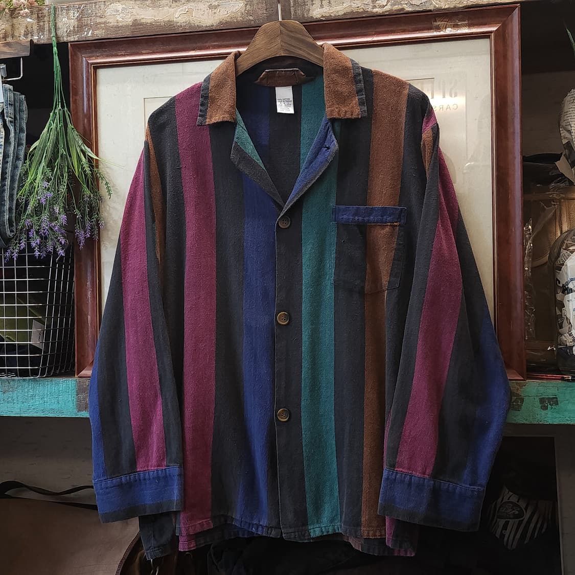 90s 아메리칸 빈티지 셔츠 컬러블록 오픈 카라 웨스턴 셔츠 m 상품이미지2