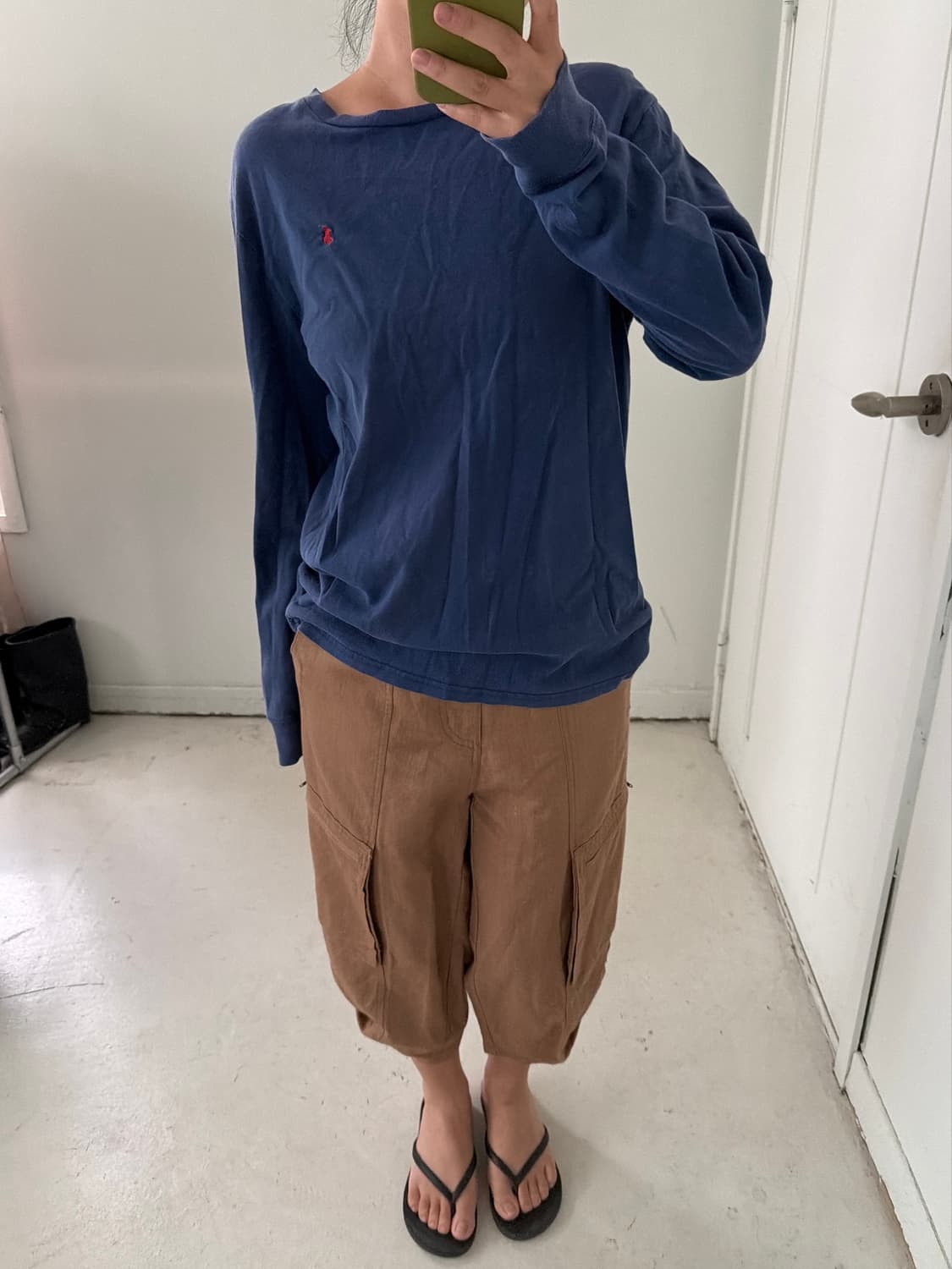 일본빈티지 와이드 7부바지 상품이미지4