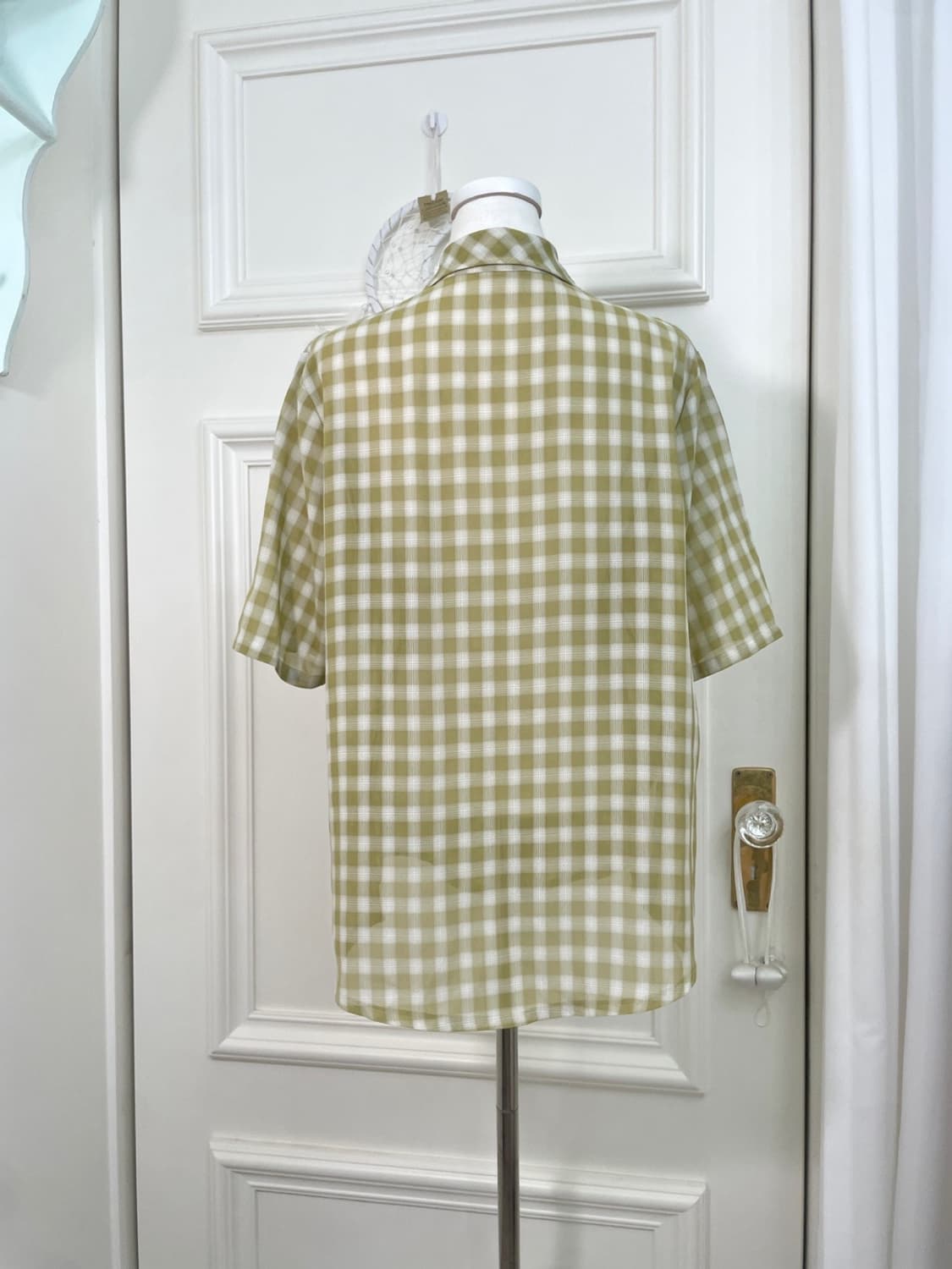 khaki check summer half shirt 상품이미지3