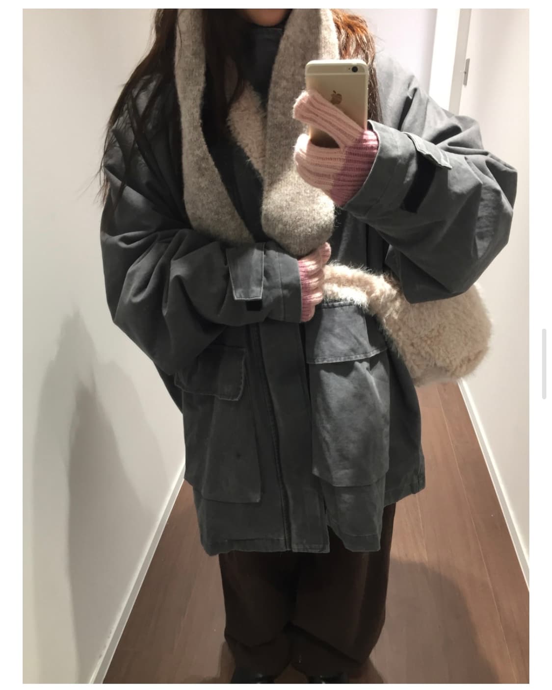 더기 시어링 오버핏 코튼 야상 가든페이지 후드 워싱 사파리 자켓 상품이미지9