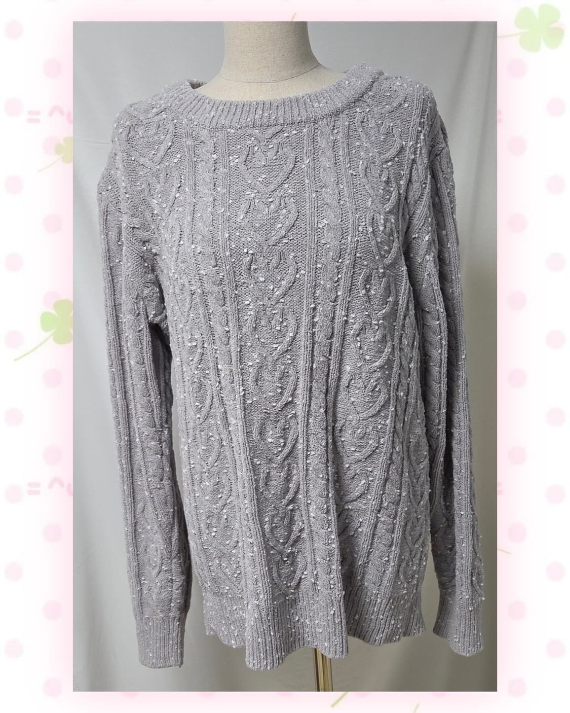 젤라또피케 하트 케이블 꽈배기 홈웨어 니트 상품이미지4