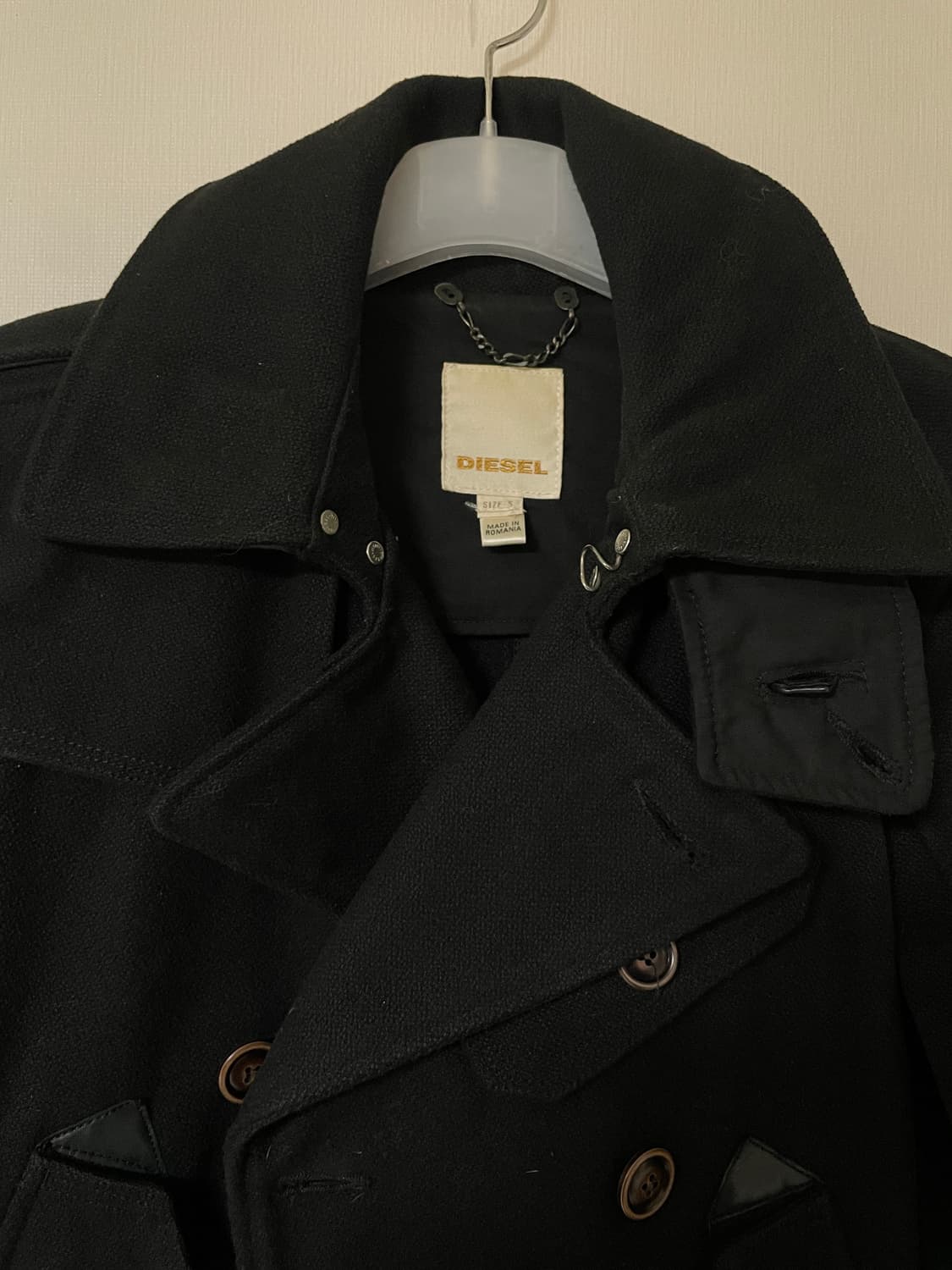 디젤 블랙 코트 S USA 정판  상품이미지6