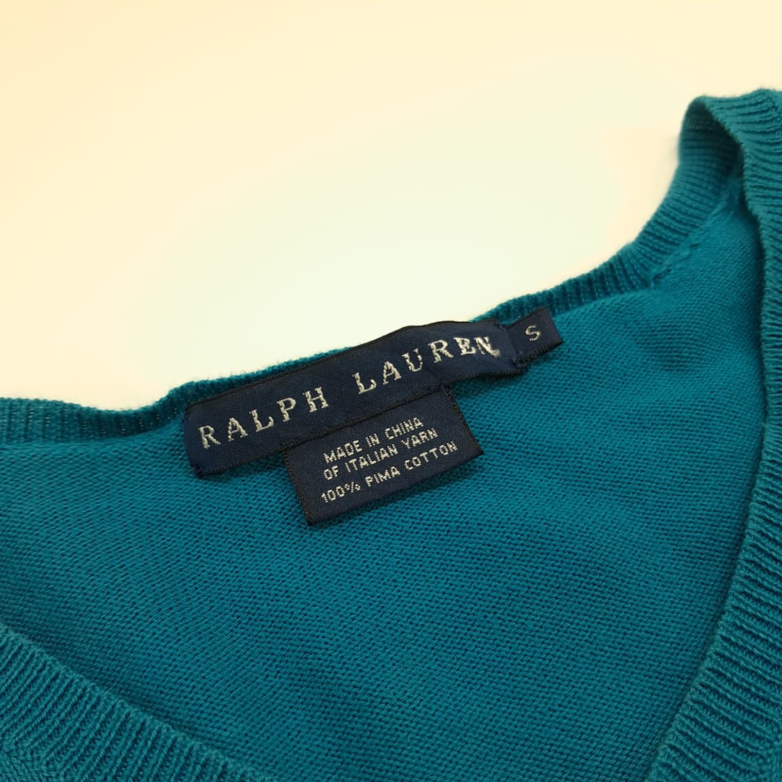 CN746W S 폴로 랄프로렌 블루그린 V넥 긴팔 니트 스웨터 상품이미지4