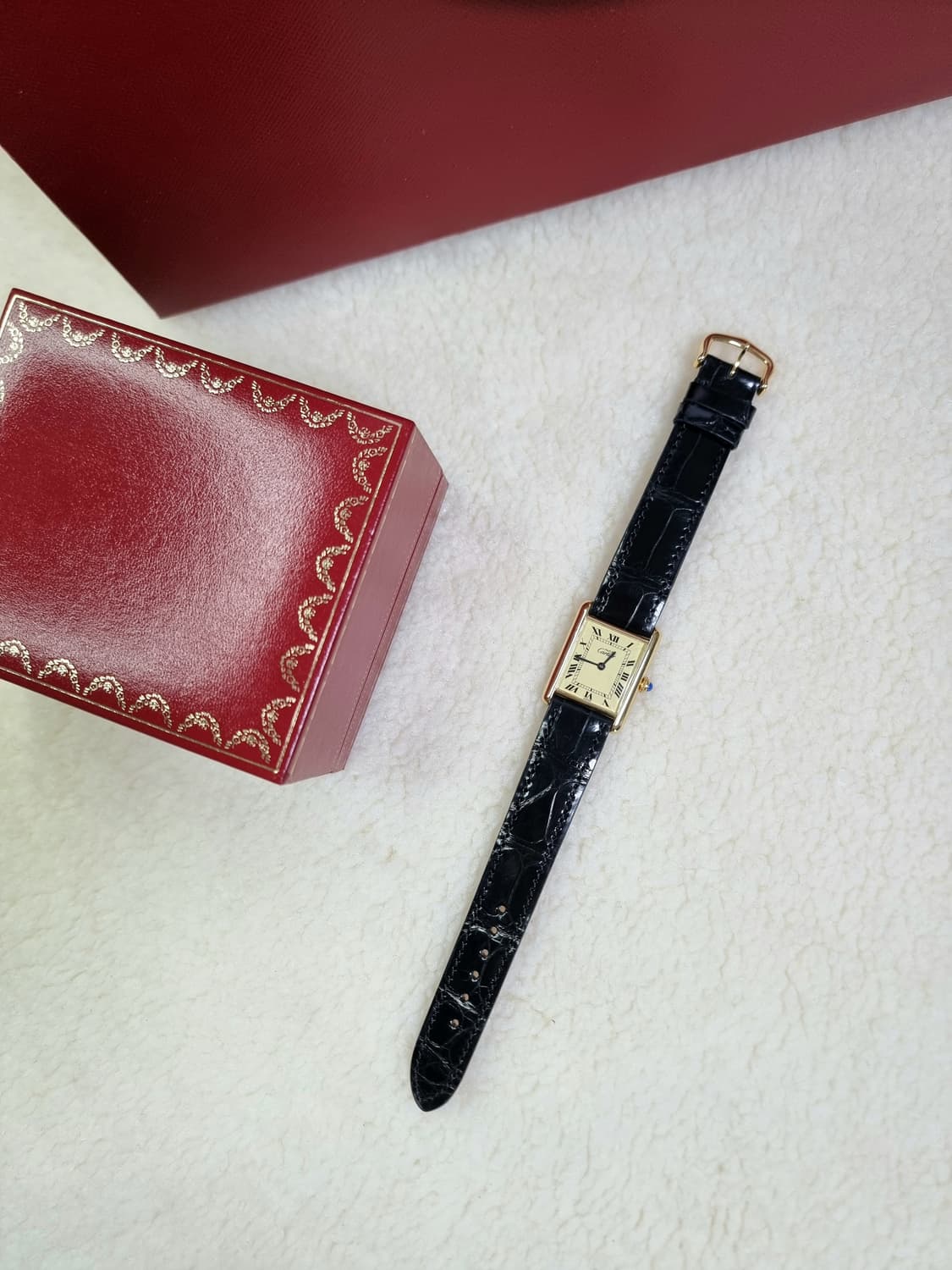 까르띠에 빈티지 탱크머스트 L 샴페인다이얼 핀버클 시계 (남녀 공용) 상품이미지5