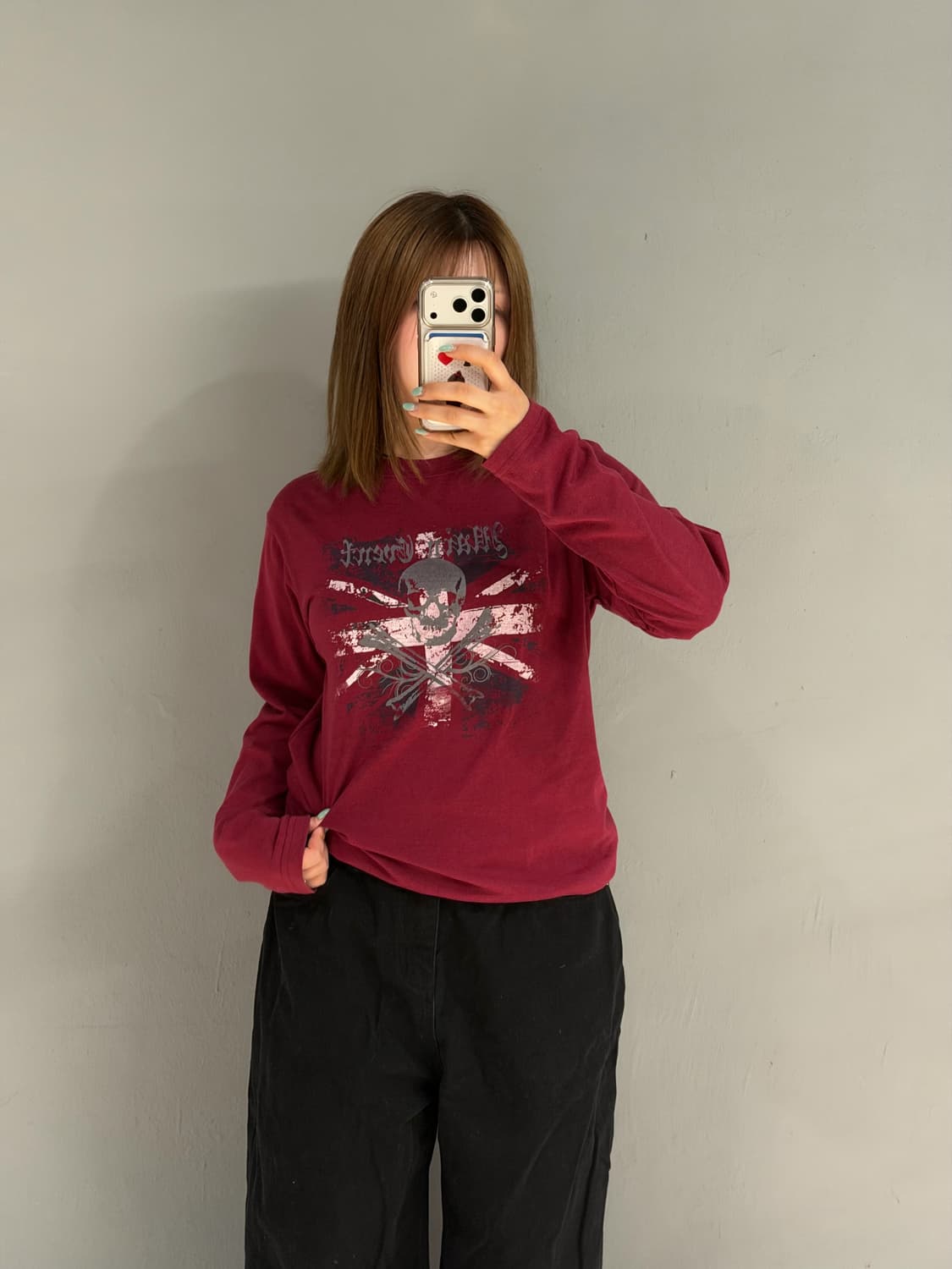 union jack & skull printing long sleeve 상품이미지2