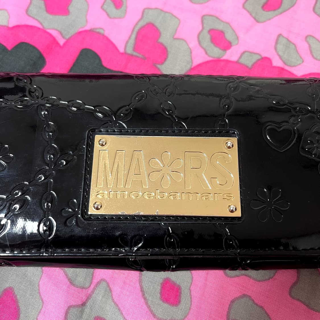 MA*RS마즈 금장 블랙핑크 레오파드 리본 장지갑 히메오네갸루 y2k핀터 상품이미지7