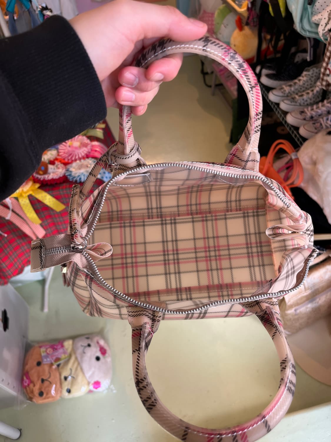 체크무늬 PVC백 🌀 상품이미지8