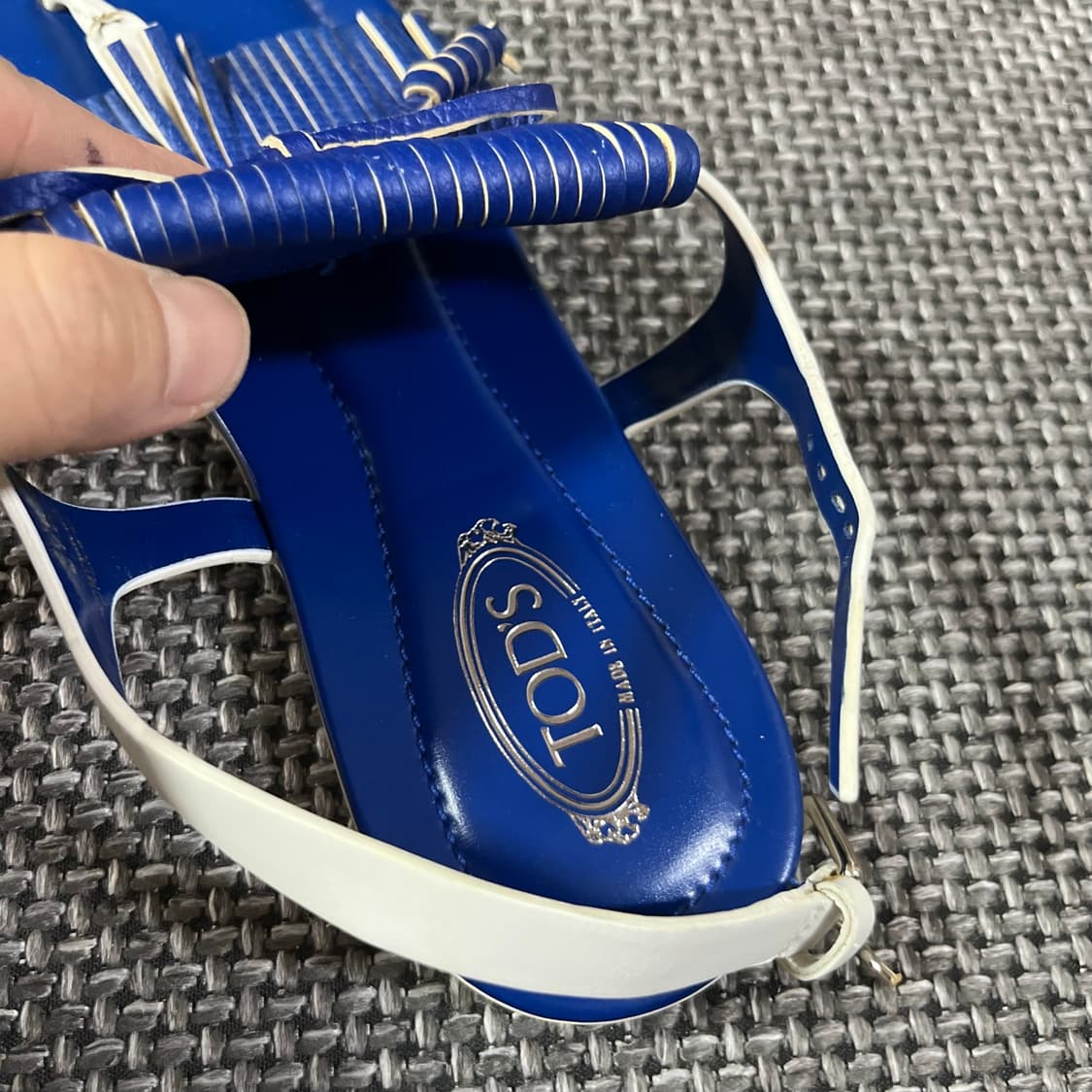 토즈 Tod's 7889L 프린지 플랫 가죽 샌들 37.5 상품이미지4
