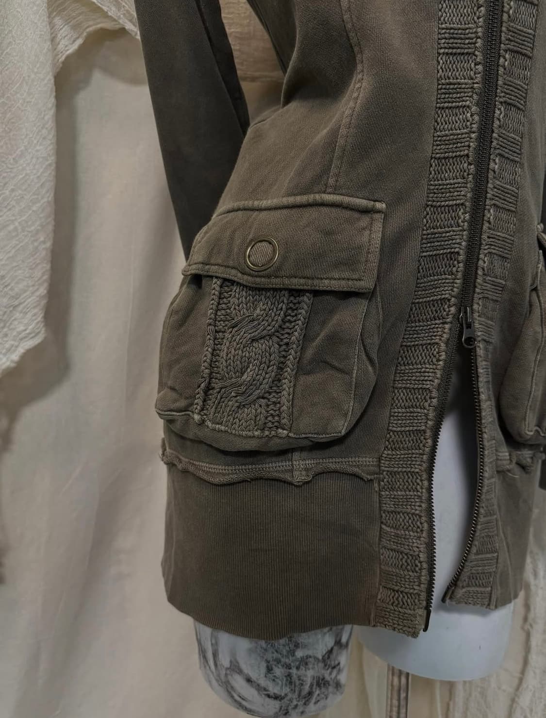 Twoway Pocket Detail Knit Zipup 상품이미지2