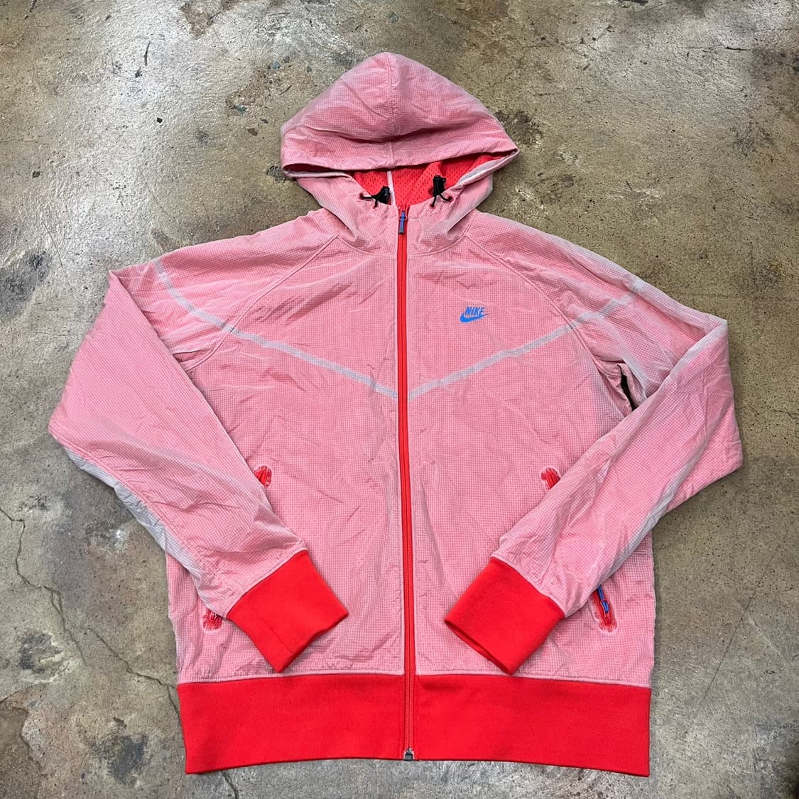 [정품/L] 나이키 핑크 레드 바람막이 후드집업 b15 상품이미지2