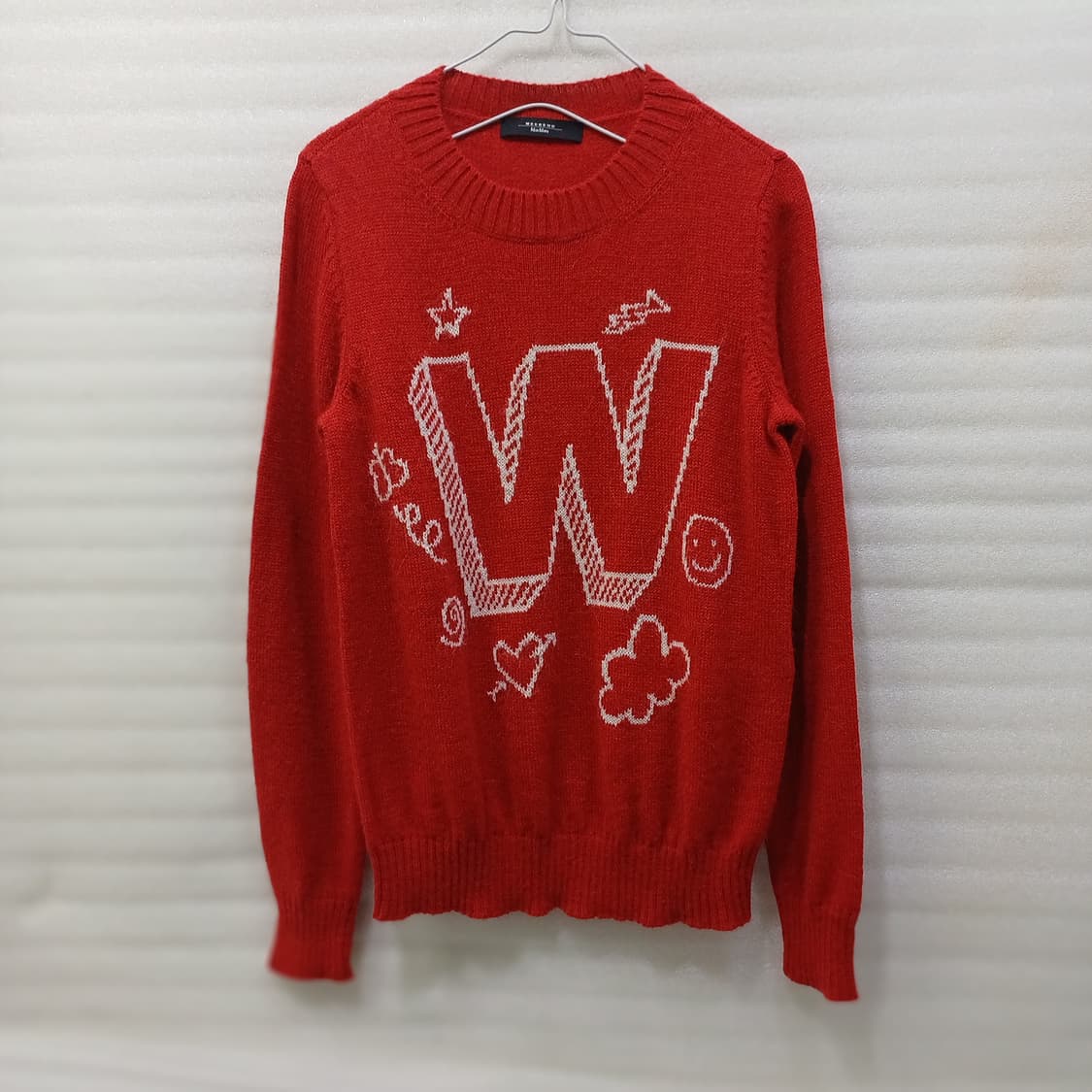 위켄드 막스마라 알파카 울 라운드 니트 여성 S 레드 사랑봉봉 상품이미지2