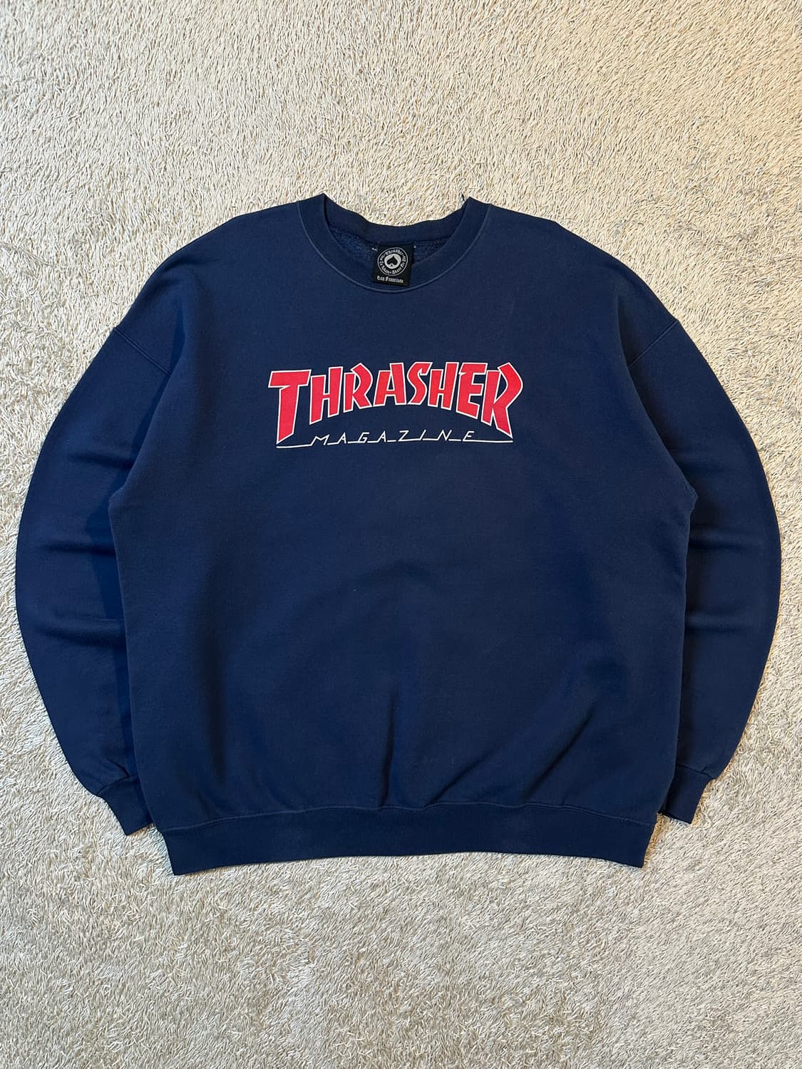트레셔 THRASHER 플레임 로고 맨투맨 네이비 상품이미지1