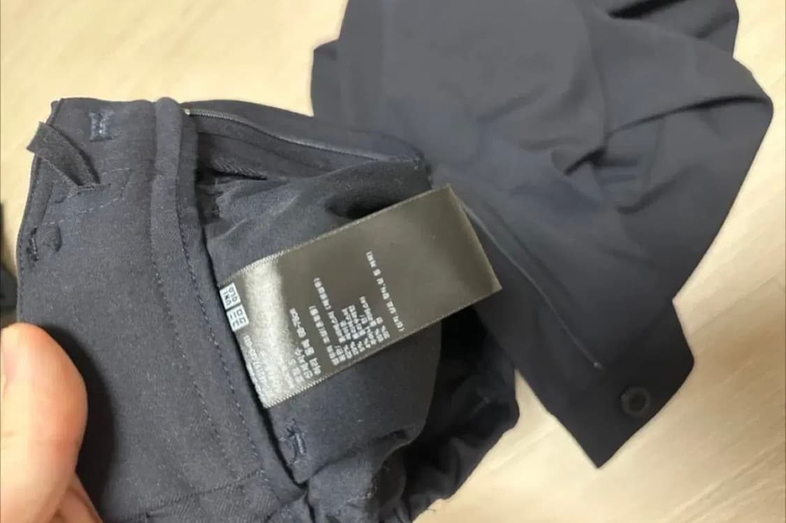 유니클로 네이비 와이드팬츠 상품이미지4