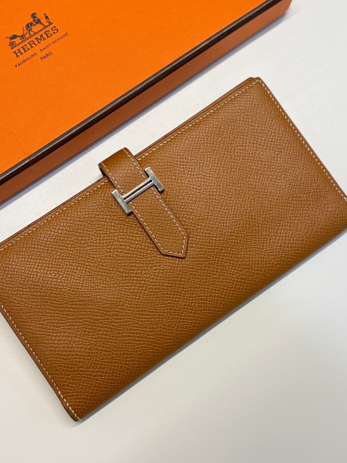 에르메스 베안 장지갑 골드 은장 상품이미지3