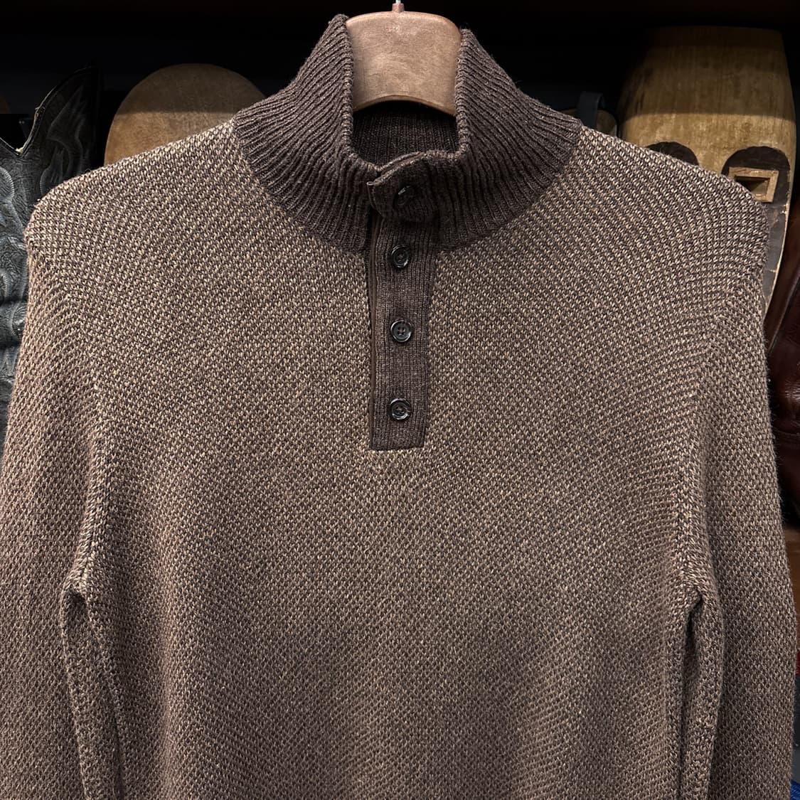 폴로 랄프로렌 신형라벨 하이넥 버튼니트 보카시 헤링본 데드스탁 N319 상품이미지3