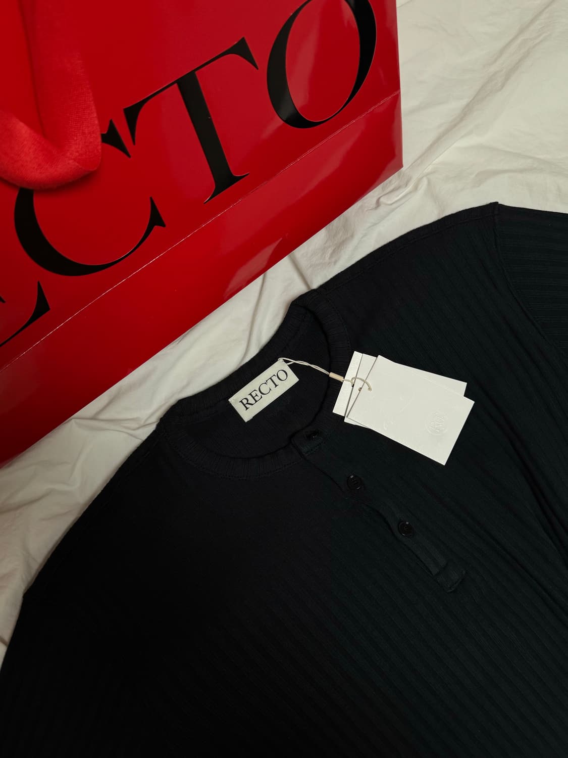 렉토 헨리넥 티셔츠 S 블랙 상품이미지1