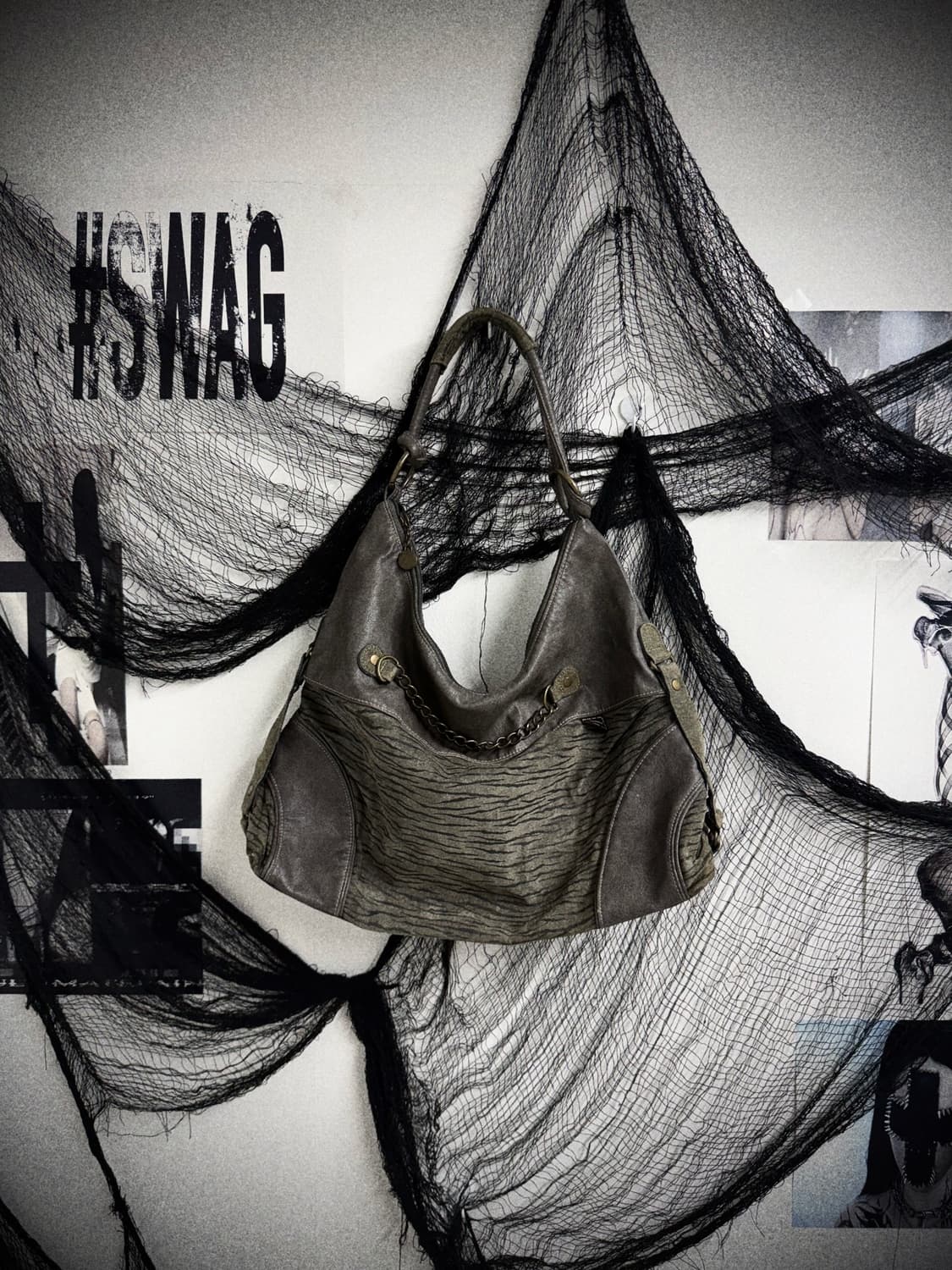 Zebra pattern leather chain bag 상품이미지1