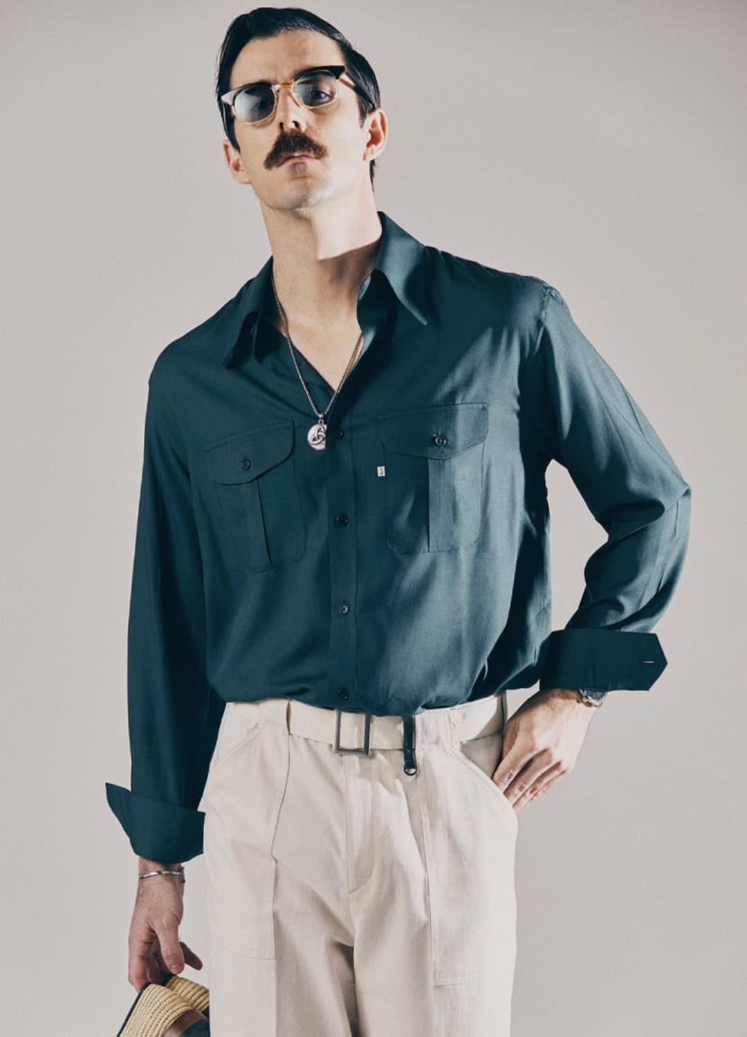 채드프롬 레이온 셔츠 그린 L 상품이미지2