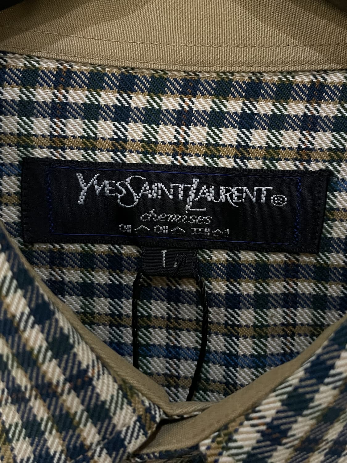 입생로랑 90's YSL 로고 체크셔츠 상품이미지5