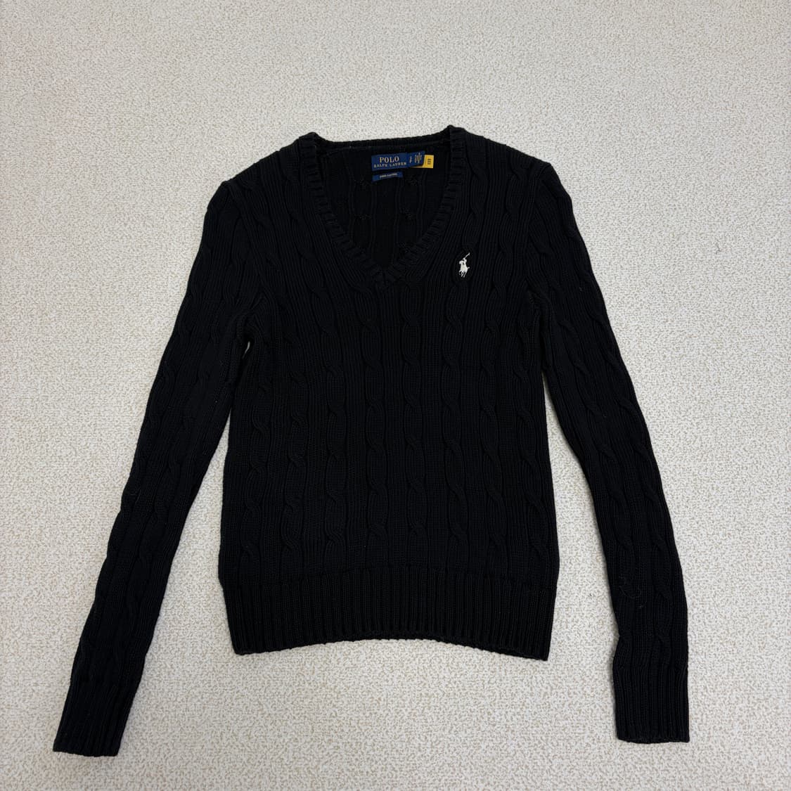 폴로 랄프로렌 여성 케이블 니트 블랙,아이보리 상품이미지2
