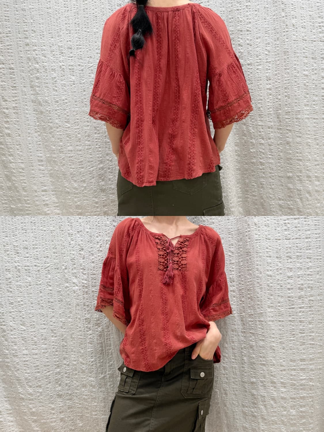Hippie red blouse 상품이미지8