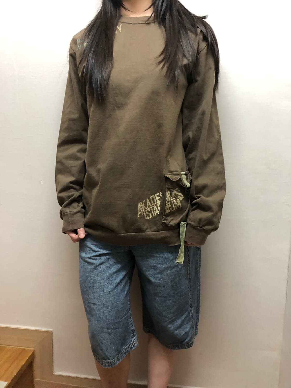 빈티지 브라운 펑크 포켓 티셔츠 상품이미지5